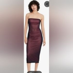 Wild Fable Women's Tube Mesh Midi Bodycon Dress